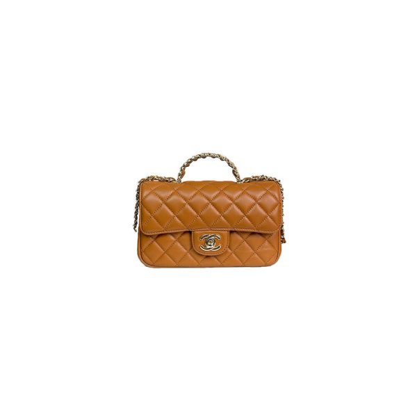 Ch*el mini flap with top handle