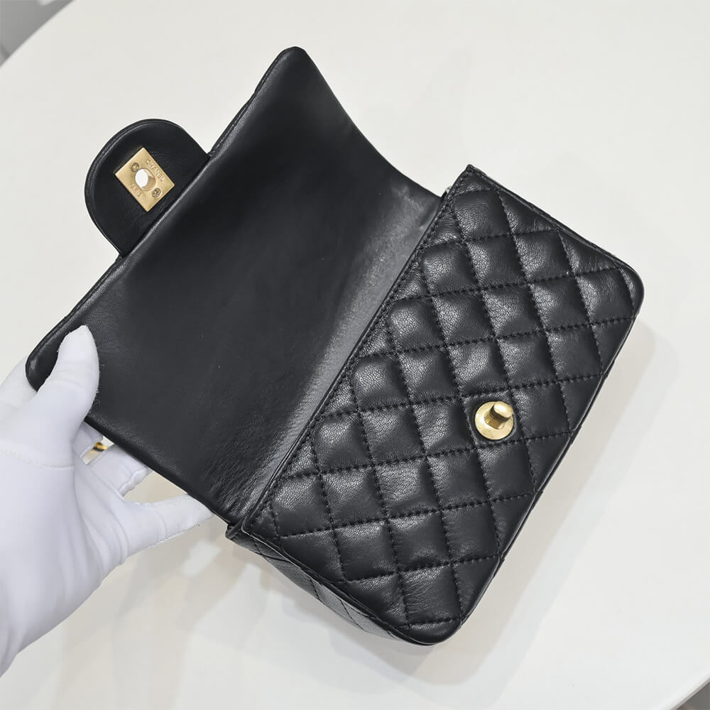 Ch*el mini flap with top handle