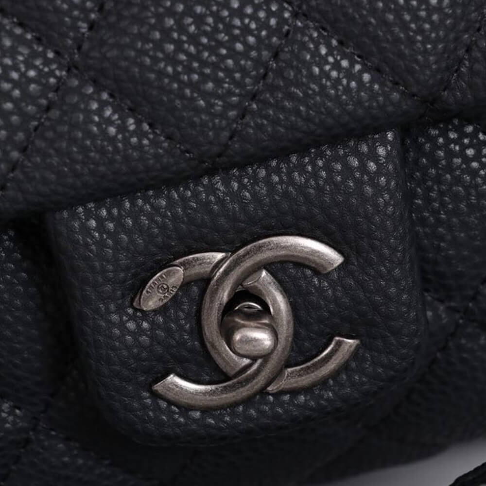 Ch*el travel flap bag black