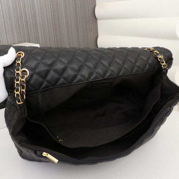 Ch*el travel flap bag black
